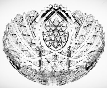 Classic Hawkes Oriental American Brilliant Period Cut Glass Bowl