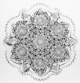 2 Elmira Seneca American Brilliant Period Cut Glass 7" Plates