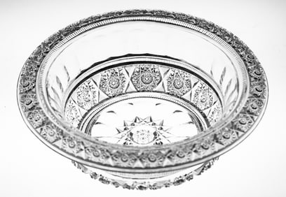 Beautiful Jewel Aberdeen American Brilliant Cut Glass Rolled Rim Bowl