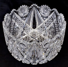 Extra Deep, Extra Large J. Hoare Eleanor American Brilliant Period Cut Glass BOwl