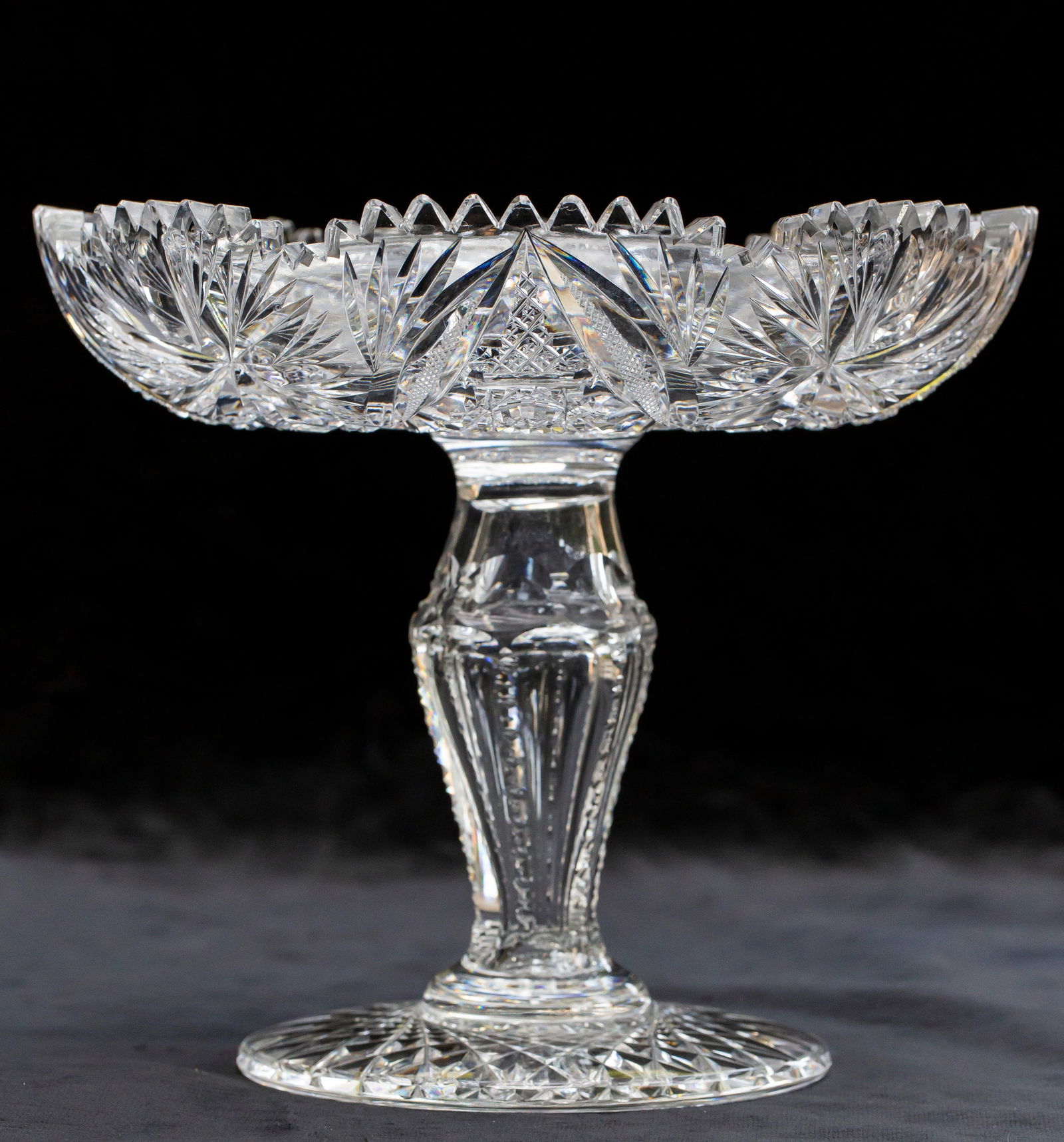 Unusual William C. Anderson American Brilliant Period Cut Glass Divided Compote (1 of 7)