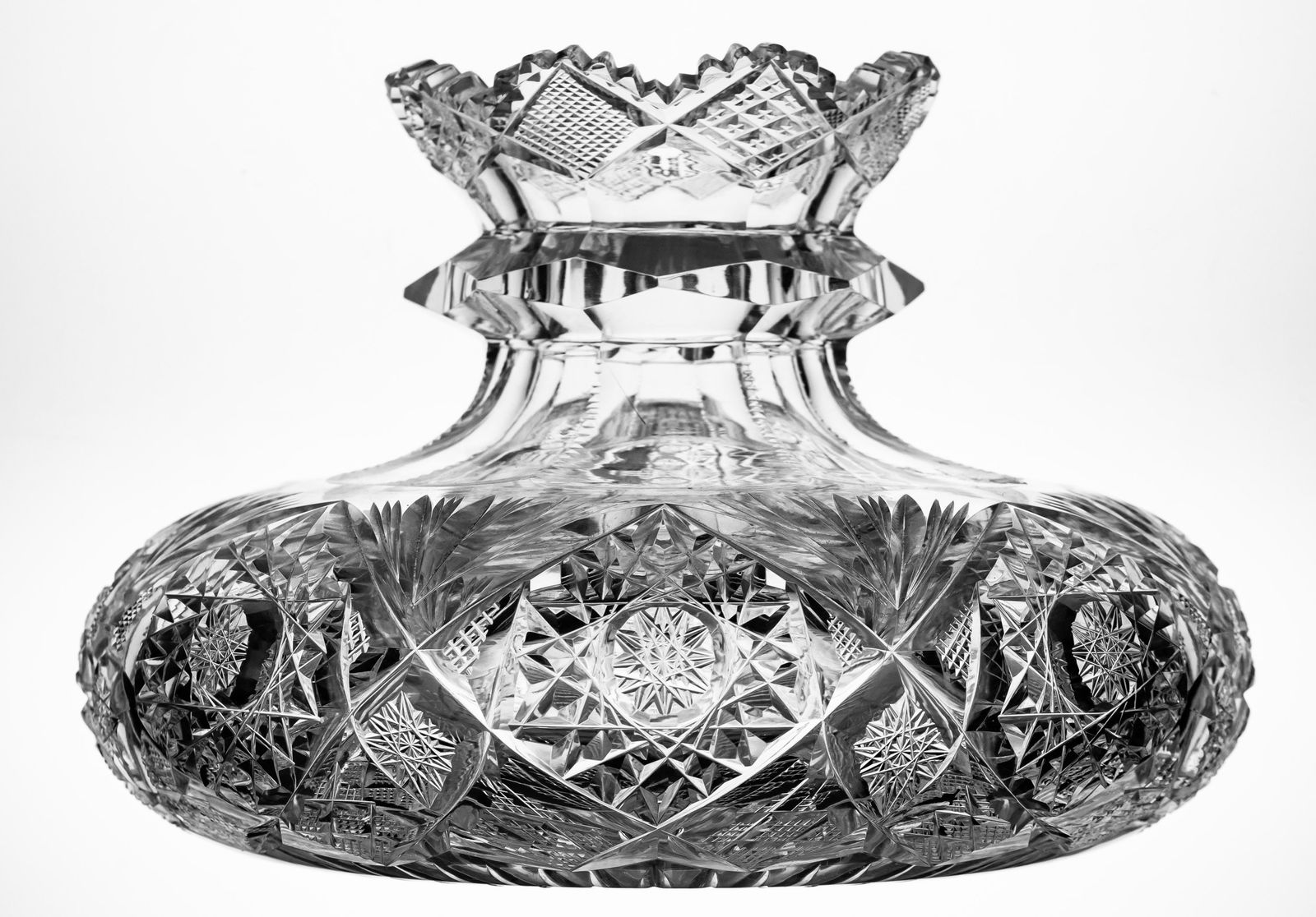 Heavy Libbey Sultana American Brilliant Period Cut Glass Flower Center (1 of 4)