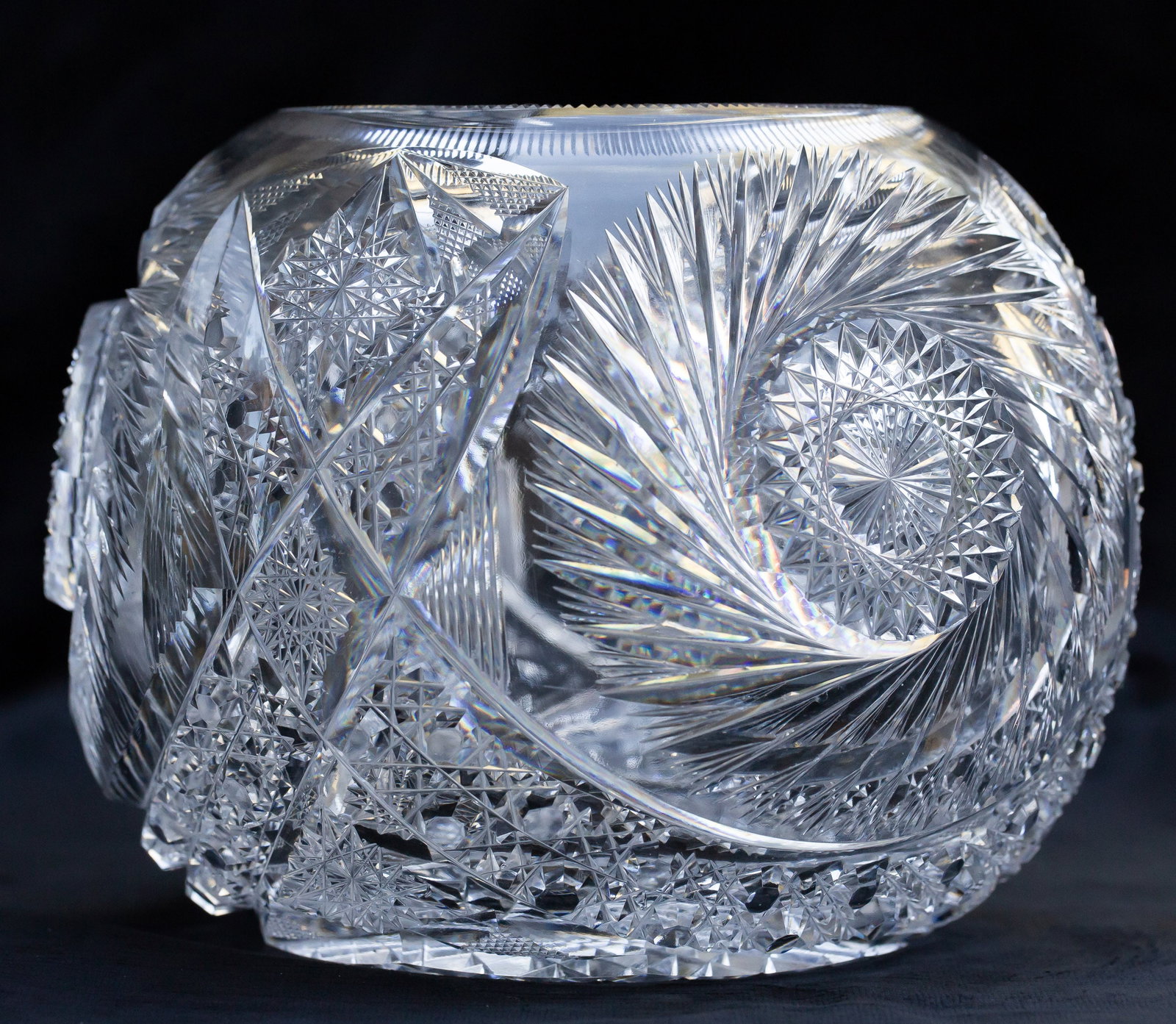 Extra Large American Brilliant Period Cut Glass Crystal Rose Globe (1 of 7)