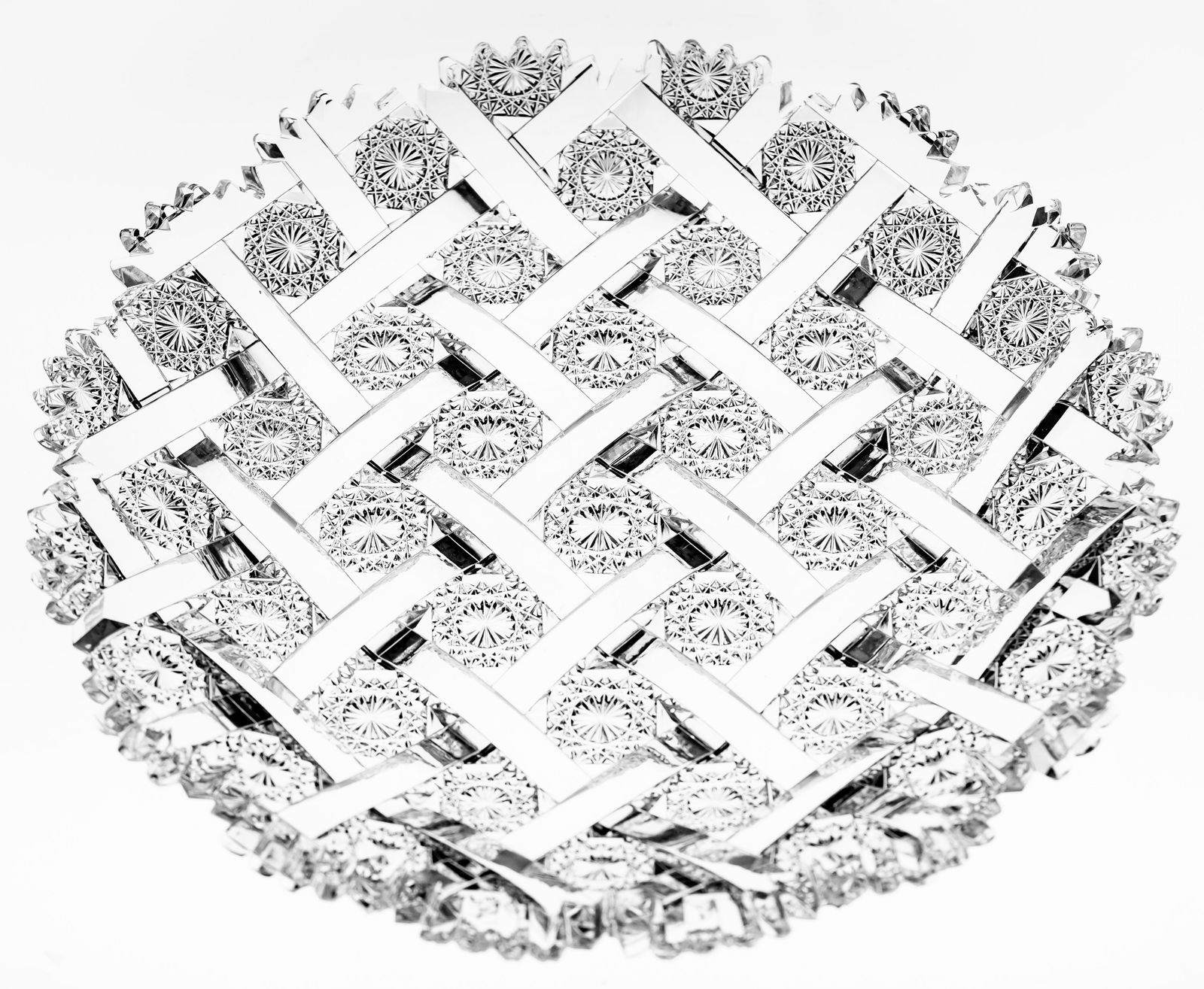 Rare Hawkes Willow Lattice and Rosettes American Brilliant Cut Glass (1 of 6)