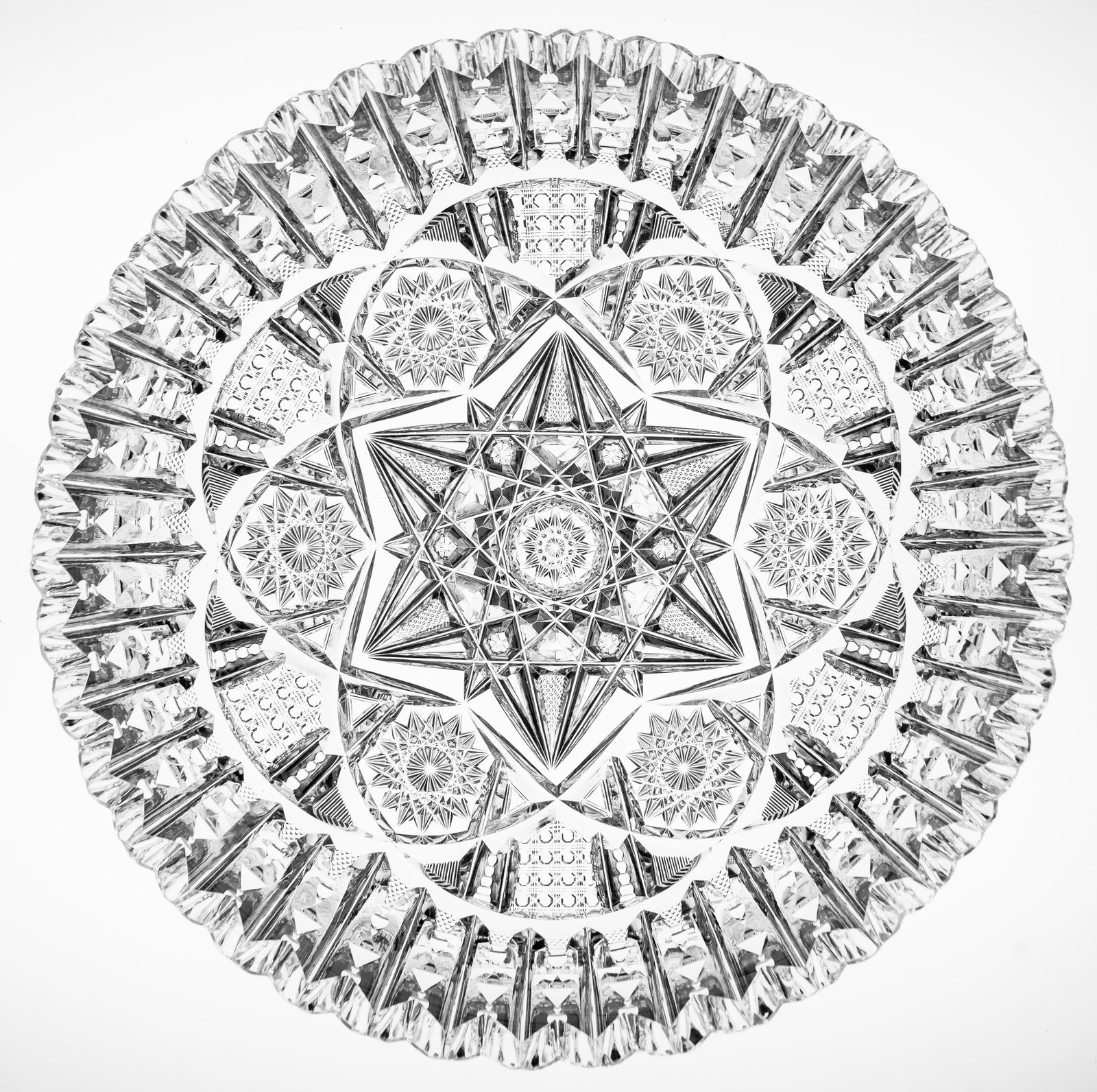 Beautiful Libbey Ellsmere American Brilliant Cut Glass Low Bowl Crystal (1 of 4)