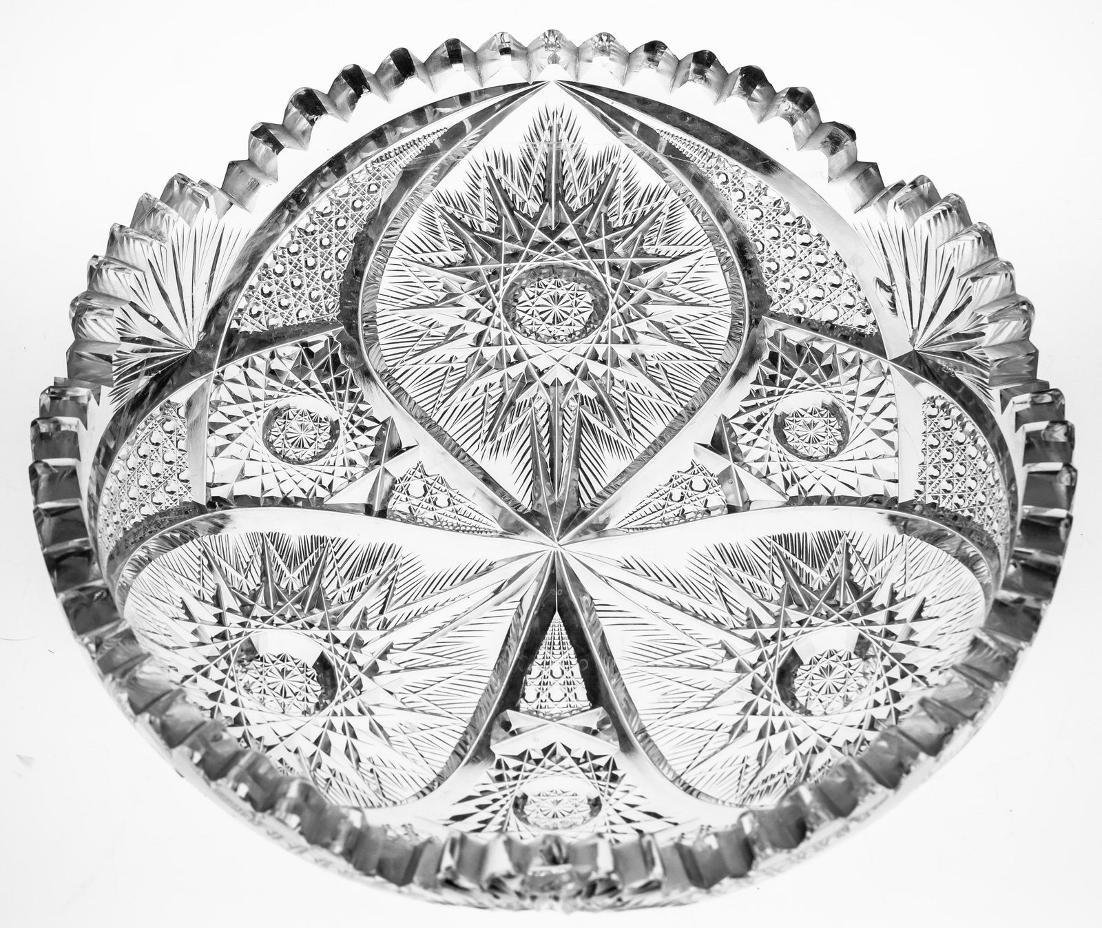 William C. Anderson Stella Nova American Brilliant Cut Glass Low Bowl (1 of 4)