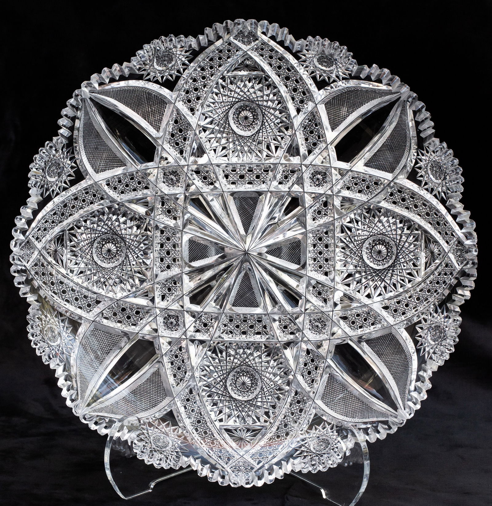 Spectacular J. Hoare Eleanor American Brilliant Cut Glass Ice Cream Platter (1 of 10)