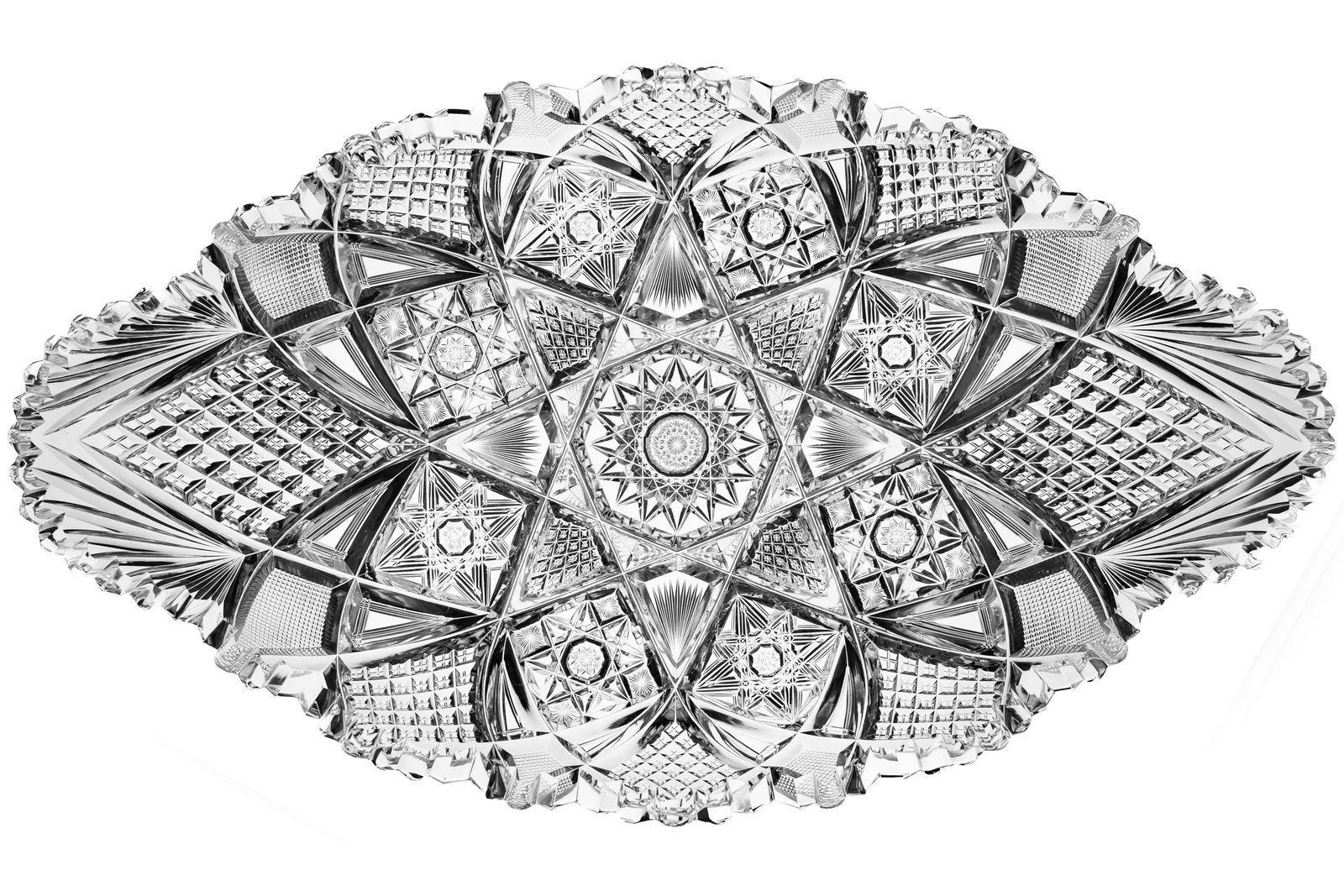 Rare Libbey Toledo American Brilliant Cut Glass Ice Cream Tray Crystal (1 of 6)