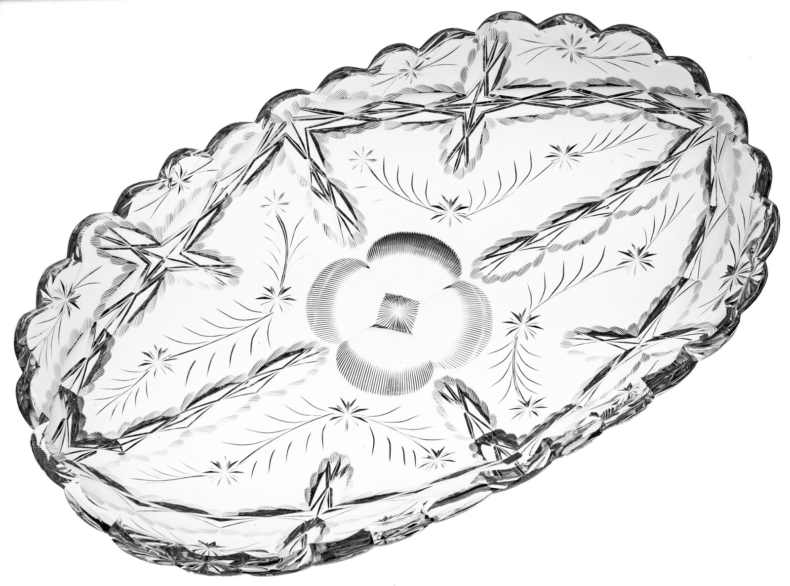 Extra Heavy Extra Clear Libbey American Brilliant Period Cut Glass Ice Cream Tray (1 of 5)