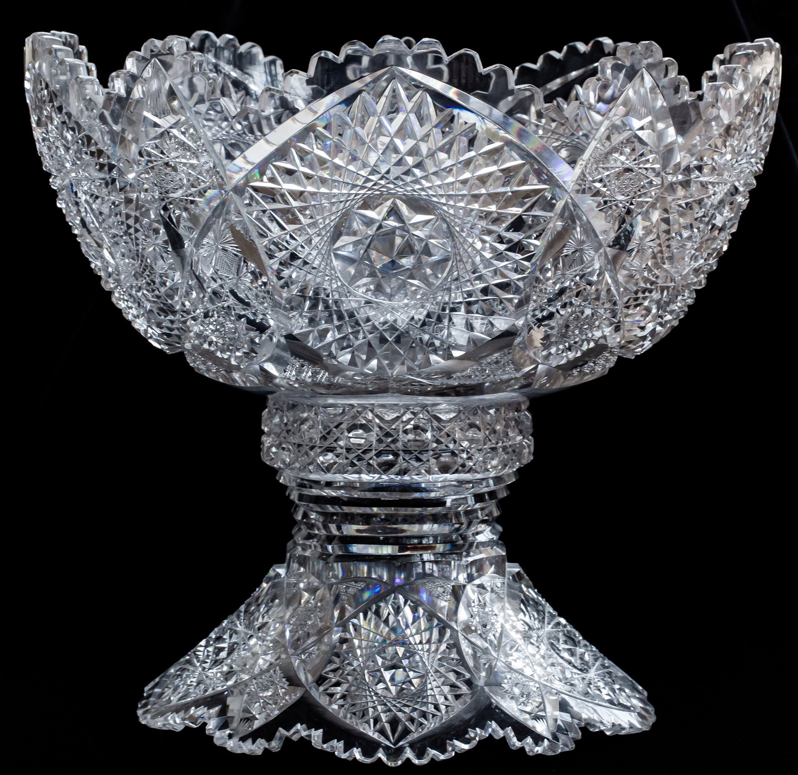 Gorgeous Tiffany American Brilliant Period Cut Glass Punch Bowl (1 of 9)