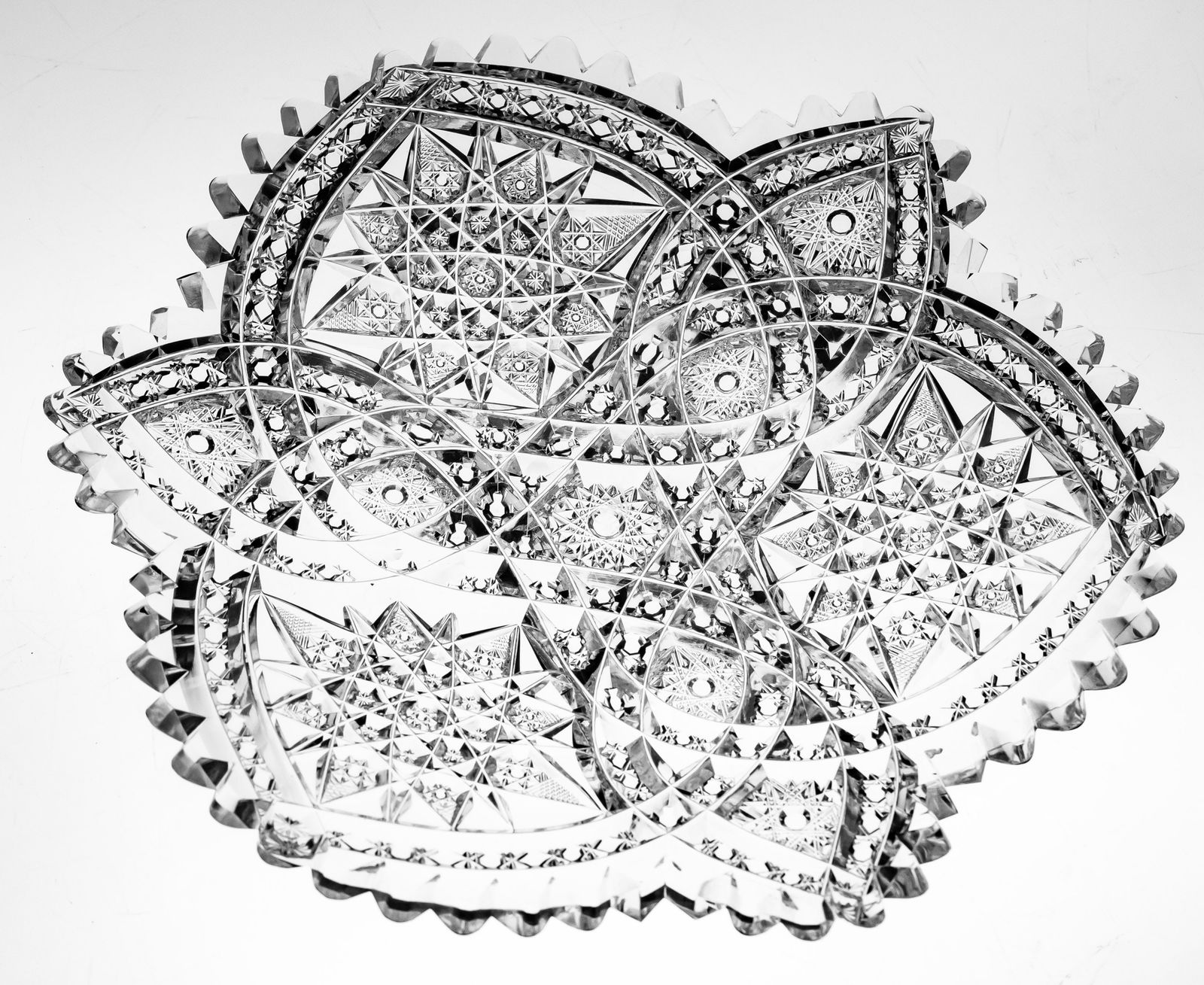 Rarest Libbey Snow Crystal American Brilliant Period Cut Glass Plate (1 of 7)