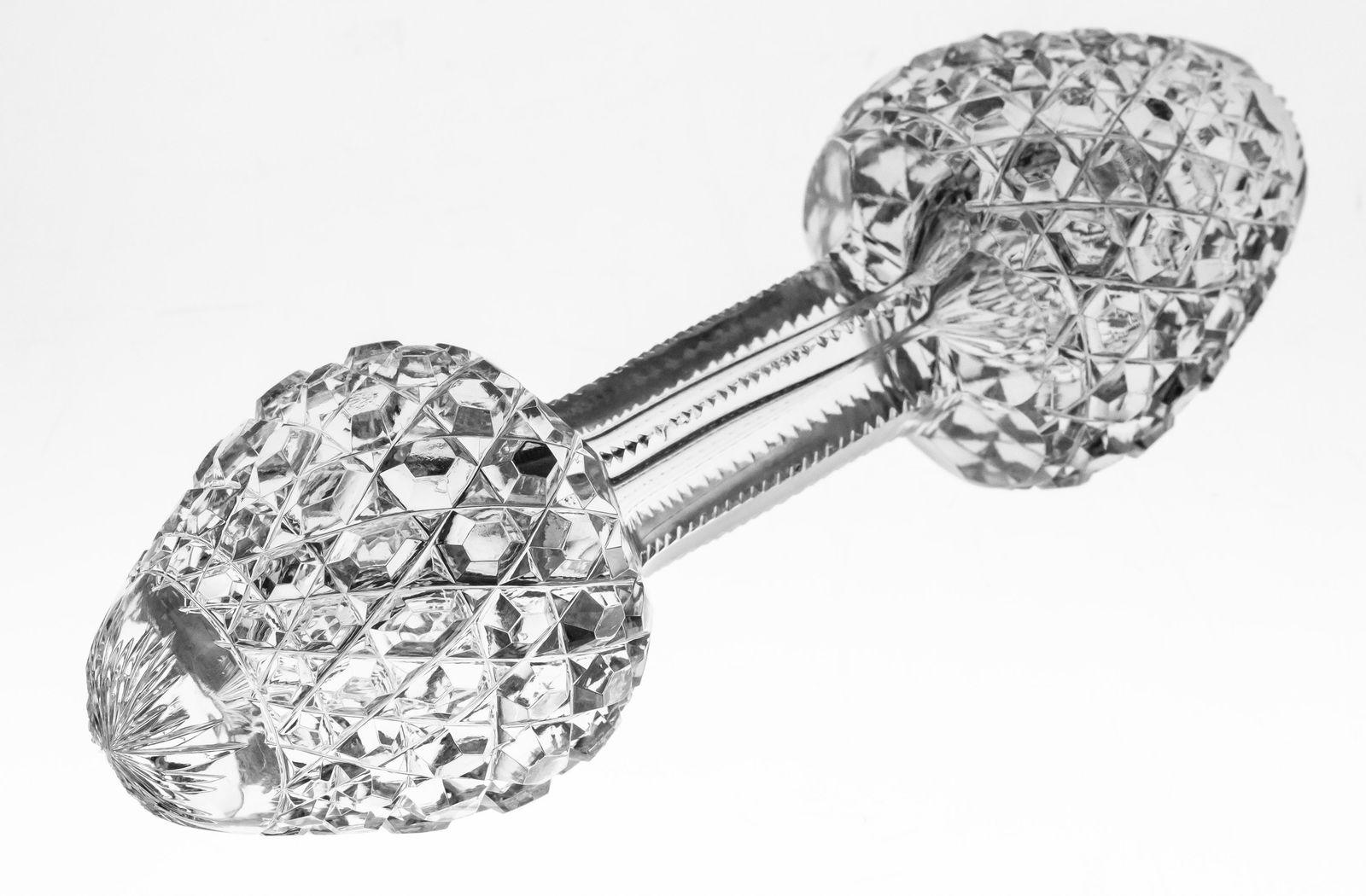 Rare Egginton Berkshire American Brilliant Period Cut Glass Knife Rest: Extremely rare knife rest cut in Egginton's Berkshire design. Air trap from one end to the other - signed on the bar.