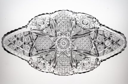 Nice American Brilliant Cut Glass Crystal Ice Cream Tray