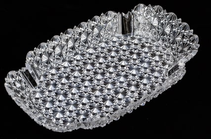 Fabulous Early J. Hoare American Brilliant Period Cut Glass Ice Cream Tray