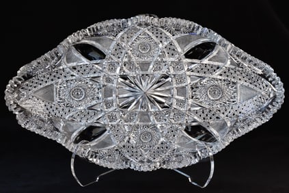 Stellar J. Hoare Eleanor American Brilliant Period Cut Glass Ice Cream Tray