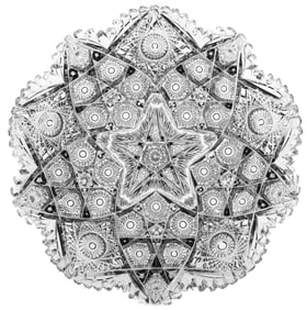 The Best William C. Anderson Universe American Brilliant Period Cut Glass Tray