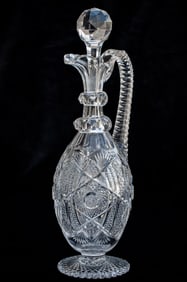Monumental J. Hoare "Newport" American Brilliant Period Cut Glass Decanter