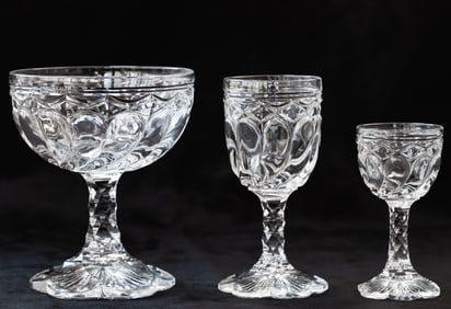 Extraordinary J. Hoare Pillar & Diamond Oversized Brilliant Cut Glass Cordial Stem