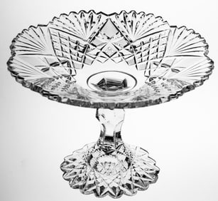 Beautiful Early Libbey Princess American Brilliant Period Cut Glass Compote