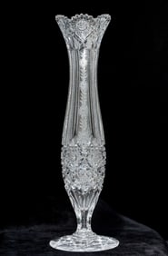 Elegant J. Hoare American Brilliant Period Cut Glass Vase Crystal