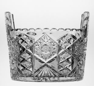 Nice Heavy American Brilliant Cut Glass Ice Bucket