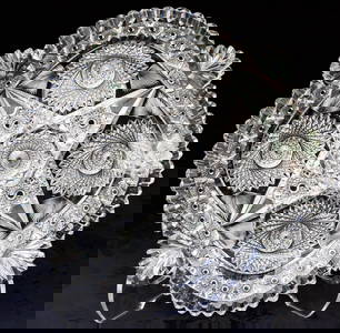 Important Libbey Rosella American Brilliant Period Cut Glass Tray
