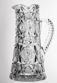 Rare Libbey Star American Brilliant Period Cut Glass Pitcher