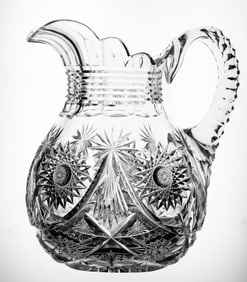 Nice Old Mt. Washington Corinthian American Brilliant Period Cut Glass Pitcher