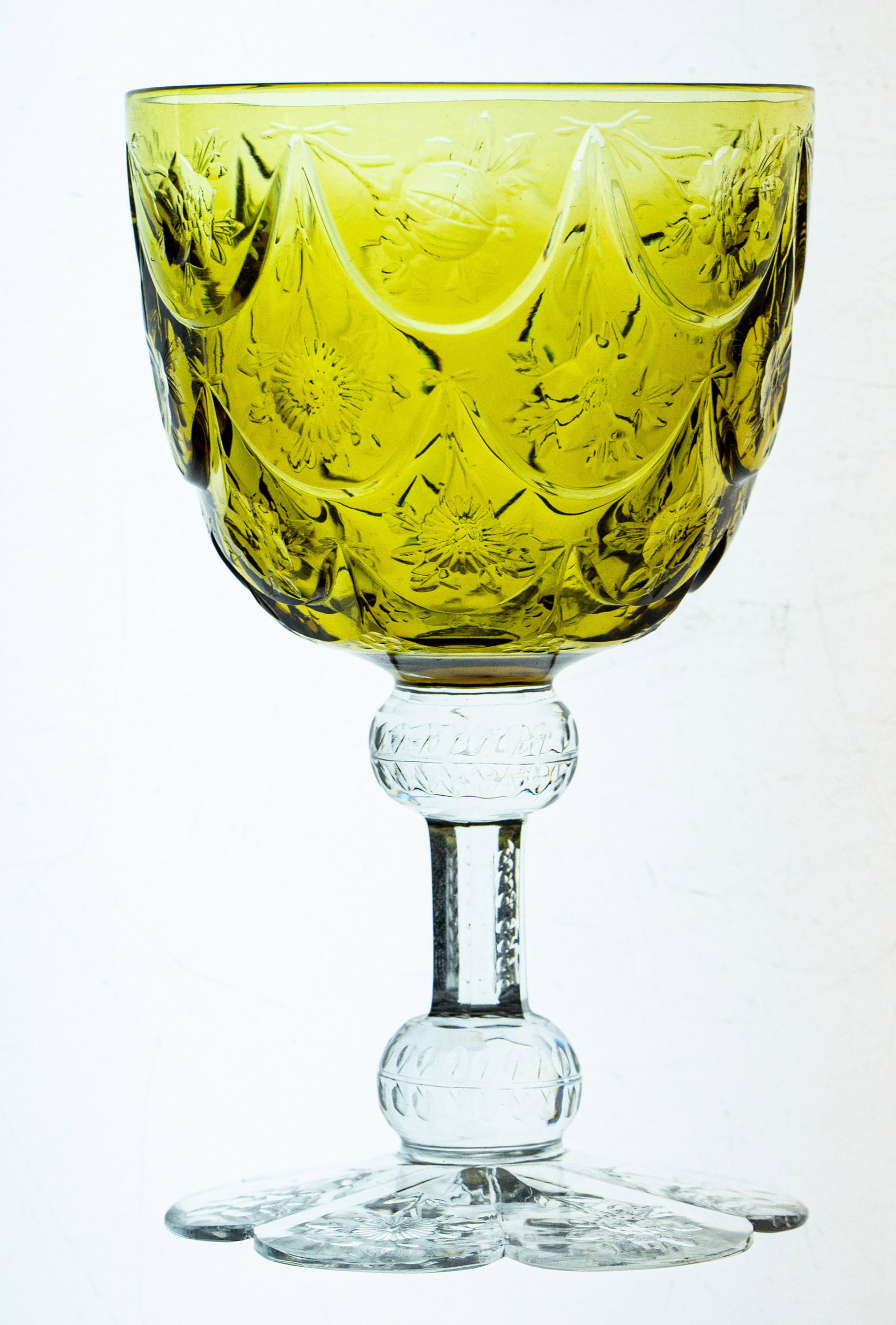 Unbelievable Steves & Williams Amber Brilliant Cut Glass Rock Crystal Engraved Wine: This is an unbelievable wine glass made by Stevens & Williams engraved in the rock crystal style. This piece has so much going on so make sure to pay close attention to the many photos below. For star