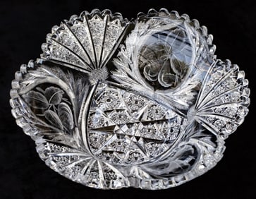 Incredibly Well Done Libbey Savona American Brilliant Period Cut Glass Bowl