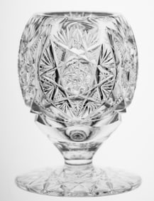 Cute Meriden Plymouth American Brilliant Period Cut Glass Toothpick Holder