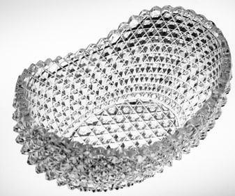 Nice Modified Hobnail American Brilliant Cut Glass Orange Bowl