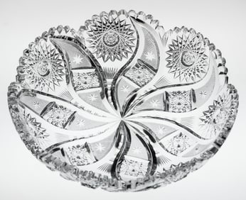 Nice C.F. Monroe Myrtice American Brilliant Period Cut Glass Low Bowl