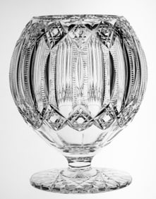 Beautiful Hawkes Brunswick American Brilliant Period Cut Glass Footed Rose Globe