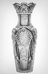 Gorgeous Clark Othello American Brilliant Period Cut Glass Baluster Vase