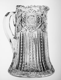 Beautiful Clear, Heavy J. Hoare American Brilliant Period Cut Glass Pitcher