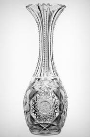 Elegant JD Bergen Premier American Brilliant Period Cut Glass Vase