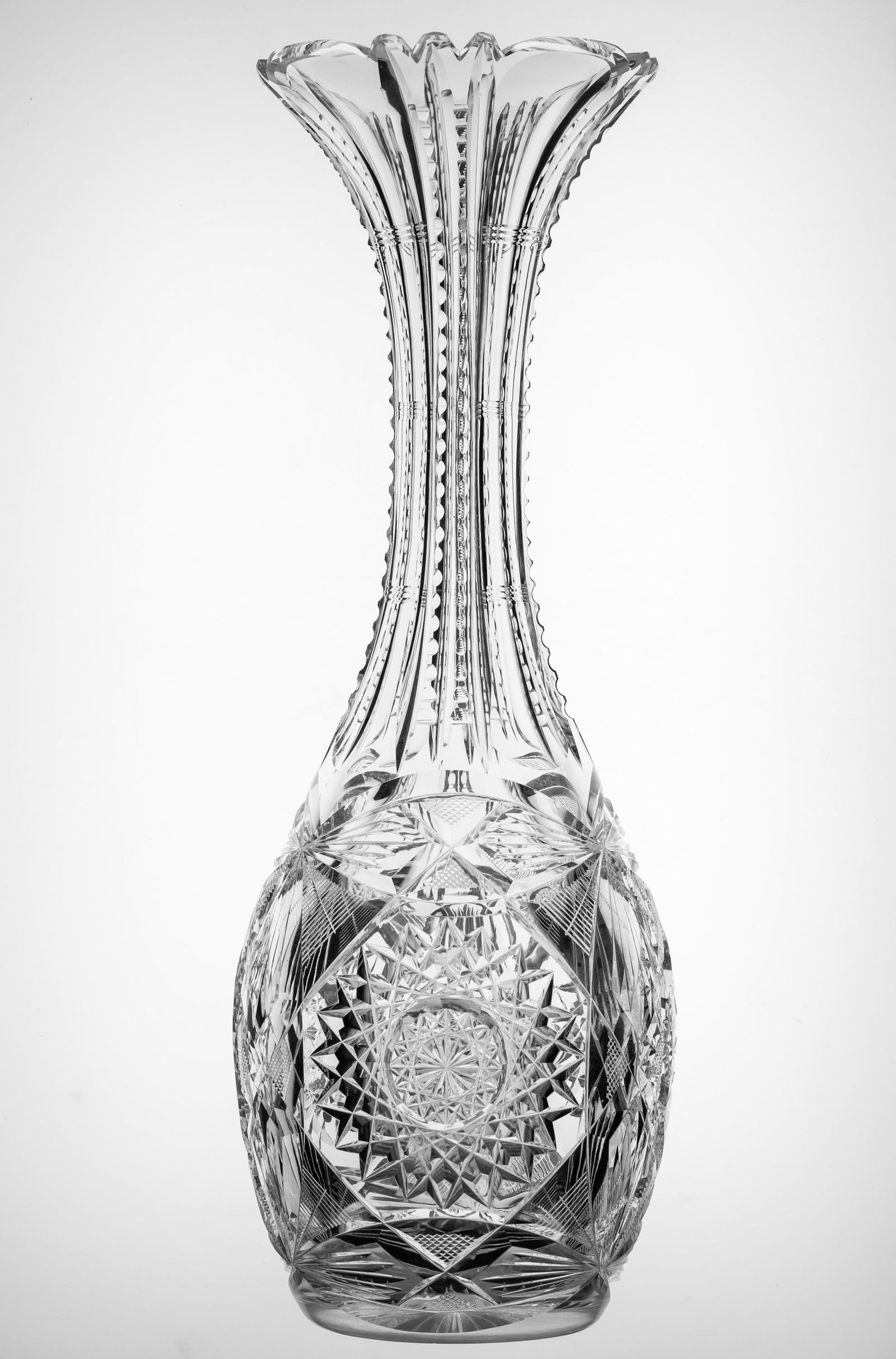 Elegant JD Bergen Premier American Brilliant Period Cut Glass Vase (1 of 5)