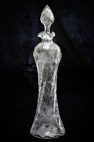 Fantastic, Thin Stevens & Williams Cut Glass Engraved Lilly Decanter