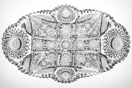 Rare Quaker City Majestic American Brilliant Period Cut Glass Tray