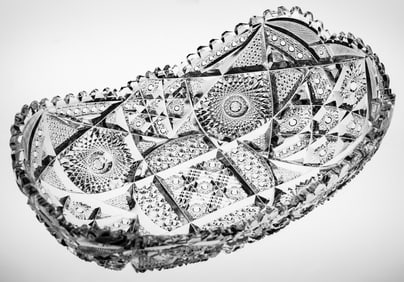 World Class William C. Anderson Windy City American Brilliant Cut Glass Cradle Tray