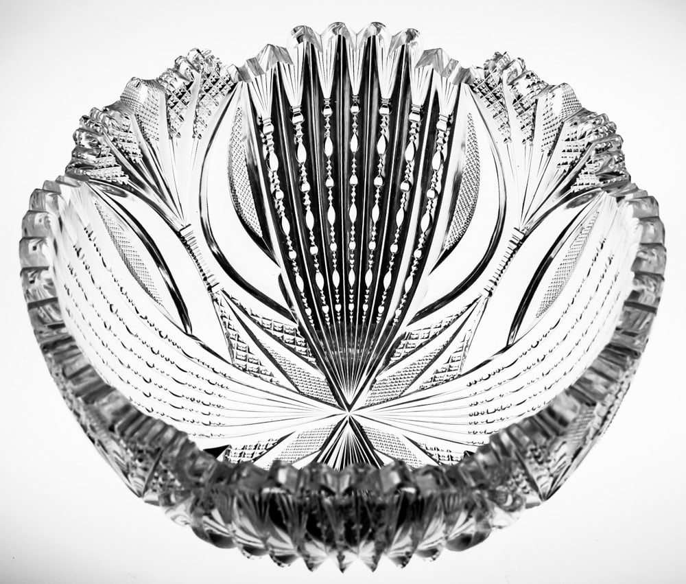 Gorgeous Old American Brilliant Period Cut Glass Bowl w/ Clear Tusks (1 of 6)