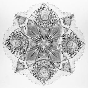 Extremely Rare Hawkes Valencian American Brilliant Cut Glass 7" Plate