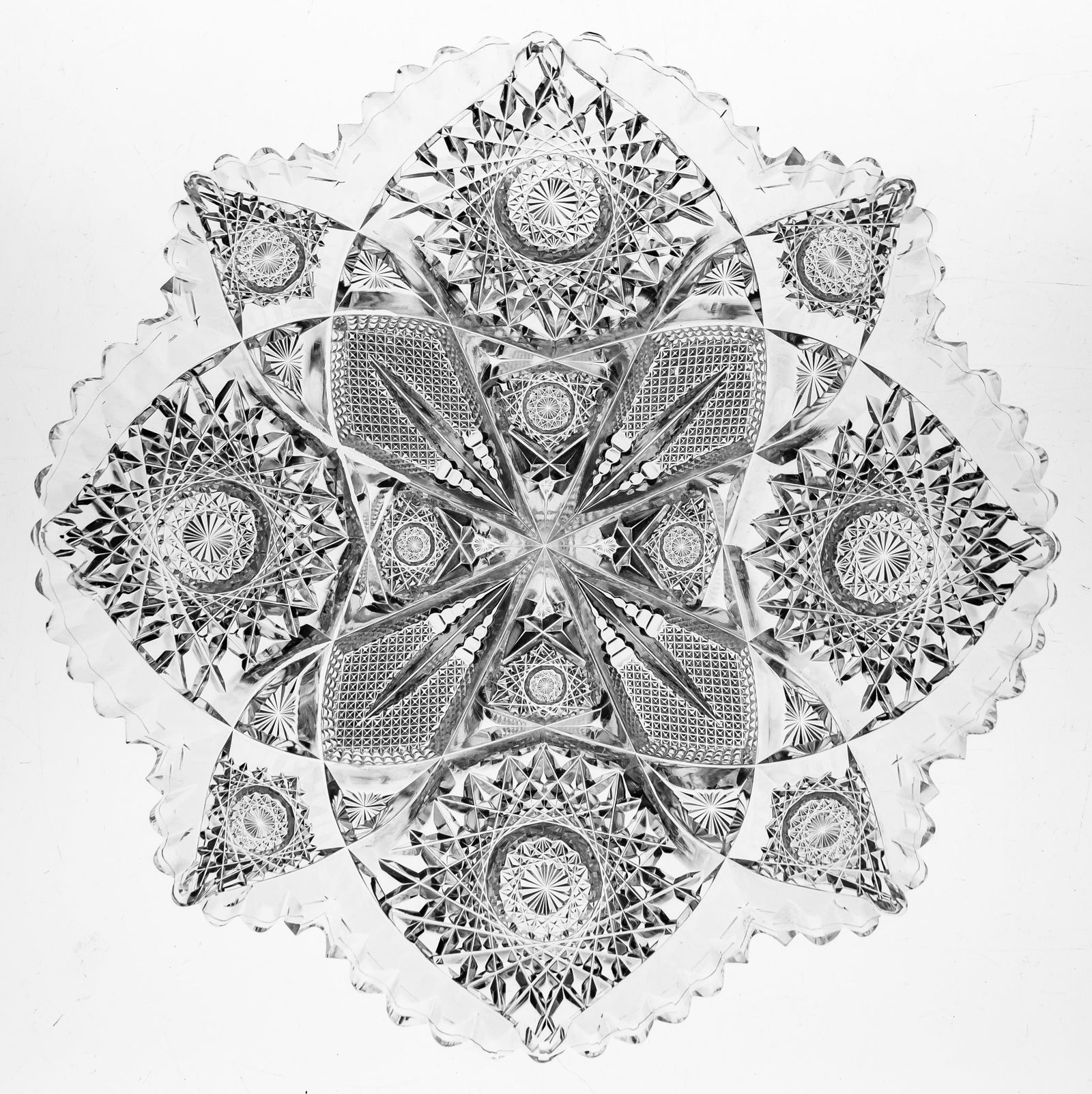 Extremely Rare Hawkes Valencian American Brilliant Cut Glass 7" Plate (1 of 5)