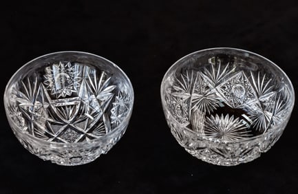 Two American Brilliant Period Cut Glass Finger Bowls