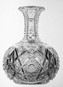 Unusual J. Hoare Carolyn American Brilliant Cut Glass Step Cut Carafe