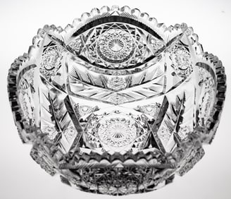 Extremely Well Done Libbey Diana American Brilliant Period Cut Glass Bowl