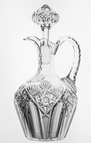 Fabulous Sinclaire American Brilliant Cut Glass Handled Decanter with Stopper