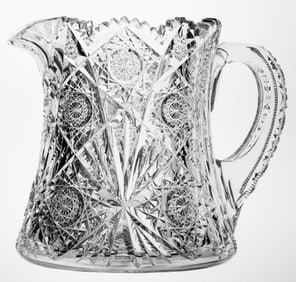 Fantastic Hawkes Lorraine American Brilliant Cut Glass Cider Pitcher