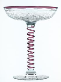 Rare Pairpoint Waterford Amethyst American Brilliant Cut Glass Compote